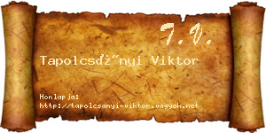 Tapolcsányi Viktor névjegykártya