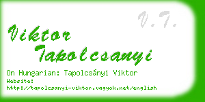 viktor tapolcsanyi business card
